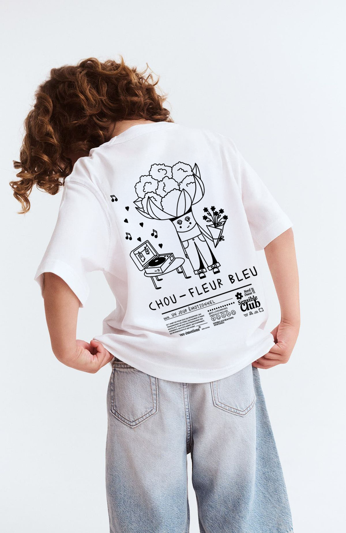 T-SHIRT ENFANT - CHOU FLEUR BLEU