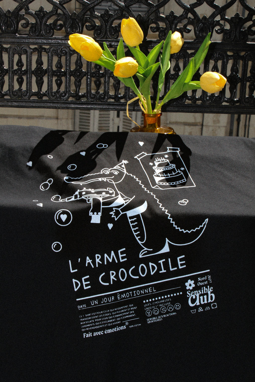 T-shirt NOIR - LARME DE CROCODILE