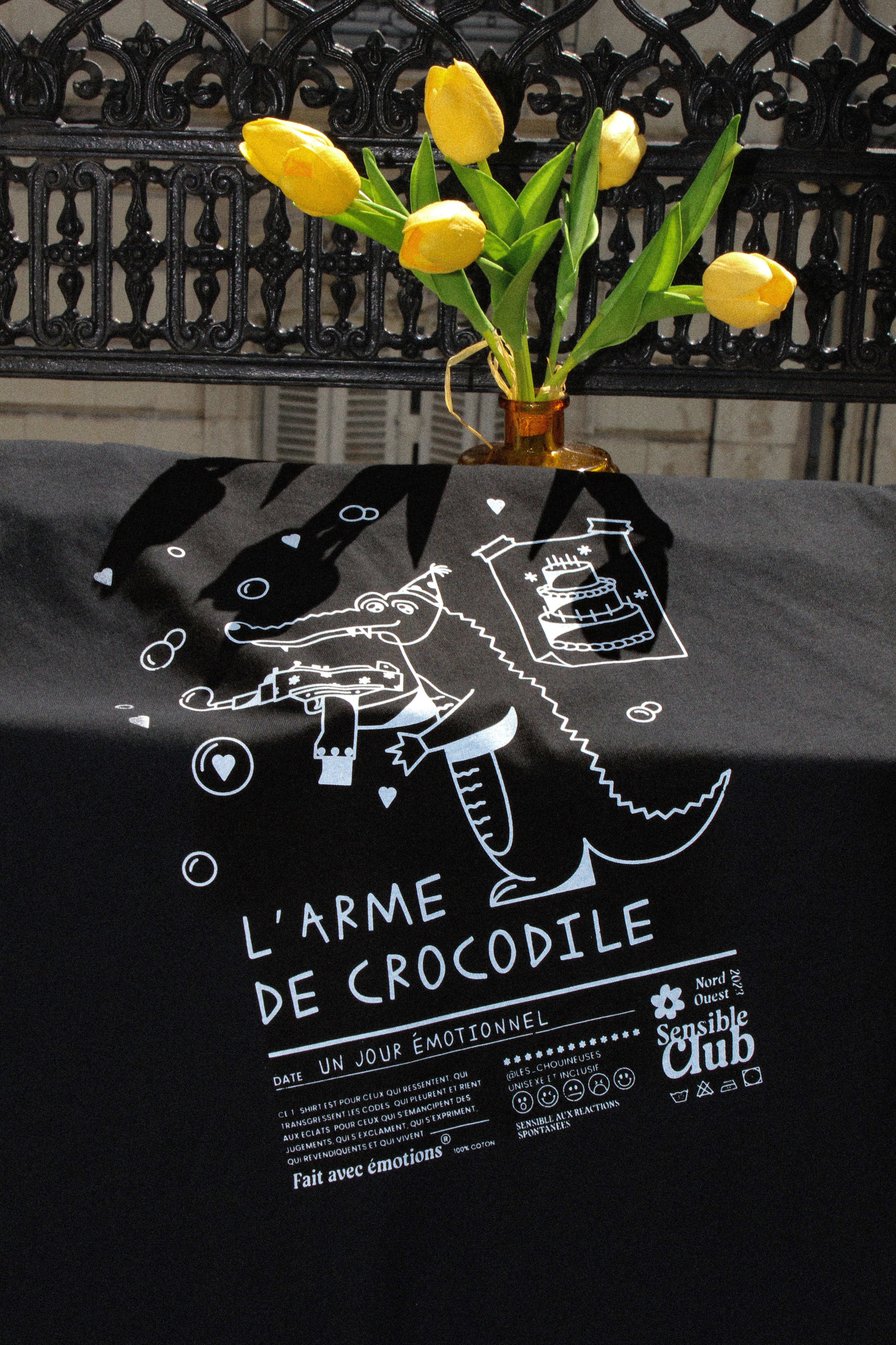 T-shirt NOIR - LARME DE CROCODILE