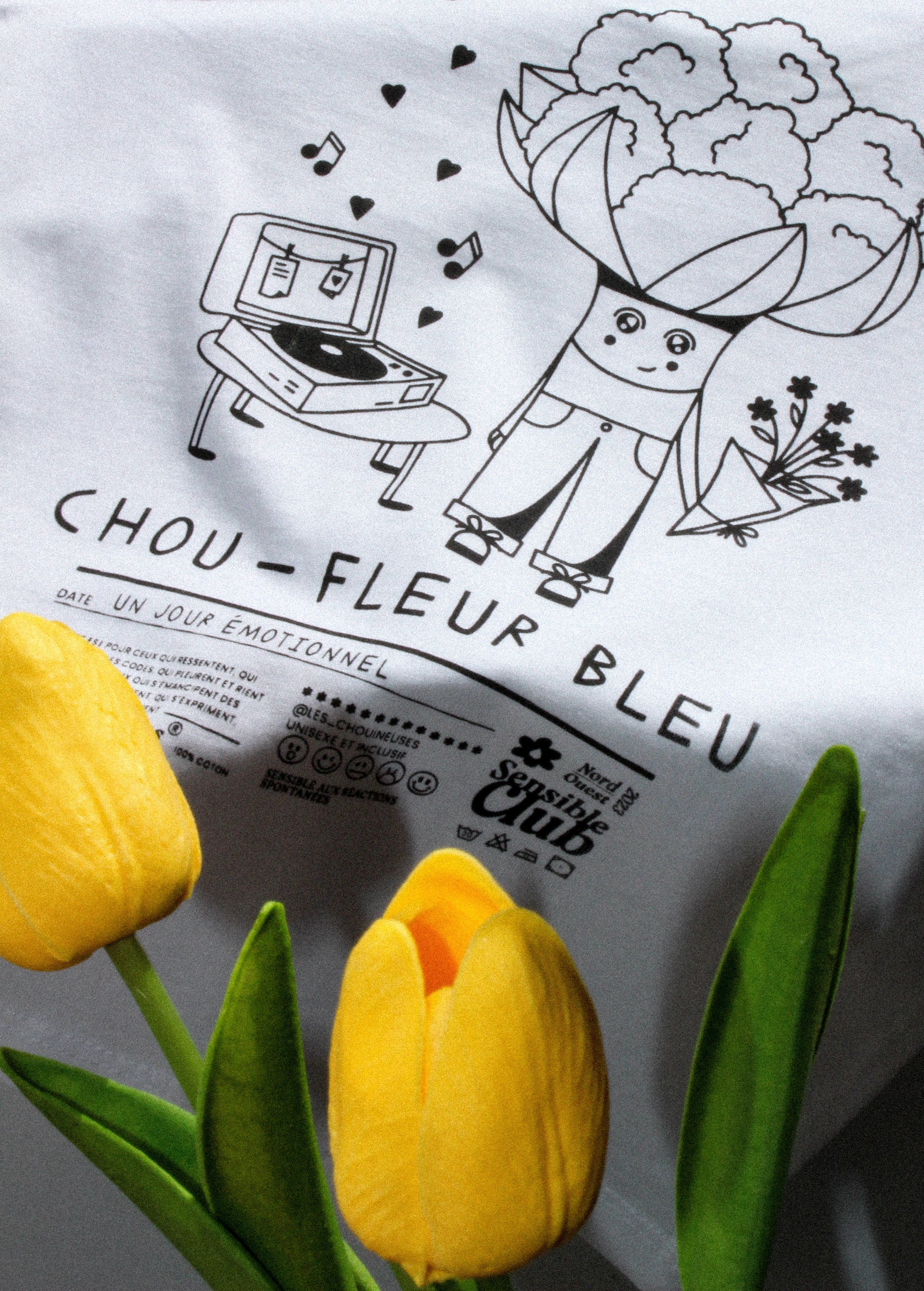 T-SHIRT ENFANT - CHOU FLEUR BLEU